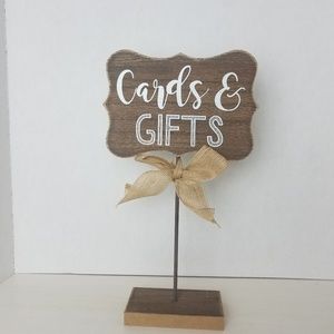 Rustic Wedding Decor Cards & Gifts Tabletop Sign